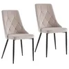 Two beige dining chairs with diamond-patterned upholstery and black metal legs, displayed against a white background. Produktbild-Vorschau