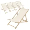 ECD Germany 5x Liegestuhl klappbar aus Holz, Beige, bis Produktbild-Vorschau 1