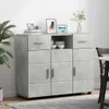 vidaXL Armadio in legno grigio cemento 88,5 x 30,5 x 73 cm Anteprima dell’immagine prodotto 4