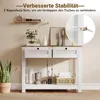 Consolle in legno con 2 cassetti e ripiani, bianco Anteprima dell’immagine prodotto 5