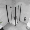 B.76x76cm H.185cm  Schwarz Falttür eckdusche Duschkabinen  Produktbild-Vorschau 3