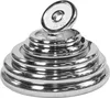 A stack of chrome weight plates. Produktbild-Vorschau
