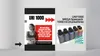 A split image showing two different marketing displays for printer ink. Produktbild-Vorschau