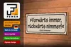 Holzschild Spruch 27x10cm vorwärts immer rückwärts nimmer Produktbild-Vorschau 4
