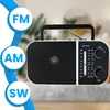 A portable radio is shown in a studio-like setting with a blurred background. Voir les images du produit