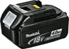 A black Makita 18V Lithium-Ion battery pack with white and yellow accents. Produktbild-Vorschau