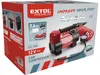 The image shows the packaging of a car compressor. The packaging is red and white with product images and text. Náhled obrázku produktu
