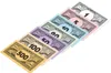 A collection of Monopoly money bills of different denominations, fanned out diagonally on a white background. Produktbild-Vorschau