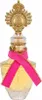 A perfume bottle with a gold crown-like topper and a pink ribbon tied around its neck. Podgląd zdjęcia produktu