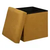 A brown storage ottoman with its lid open, showing the black interior. Náhled obrázku produktu