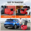 Collage showing a portable fuel tank being transported by forklift, loaded into a truck bed, and used to refuel a car. Náhľad obrázku produktu
