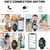 Collage of images showing a smartwatch for children and its features like voice calling, video calls, and messages. Produktbild-Vorschau