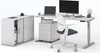 A modern office setup with a desk, chair, and storage unit. Produktbild-Vorschau