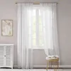2er Set Sheer Voile Vorhang mit Ösen Transparente Gardine Produktbild-Vorschau 3