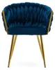 Geflochtener Stuhl ROSA GOLD in Marineblau mit goldenen Produktbild-Vorschau 2