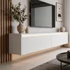 Modernes TV-Lowboard LUMI 170 cm in Weiß - Hängender Produktbild-Vorschau 3