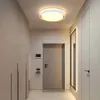 A modern hallway with a ceiling light, a door, and a mirror. Podgląd zdjęcia produktu