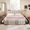 Letto 160x200cm con cassetti, letto matrimoniale imbottito Anteprima dell’immagine prodotto 5