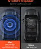 A split image showing a car interior. The left side illustrates the sound field of a hi-fi speaker with blue concentric circles, while the right side shows the car interior without the speaker's sound effect. Text below describes the 'After' and 'Before' s Náhled obrázku produktu