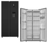 PKM Side by Side Kühlschrank NoFrost Schwarz Wasserspender Produktbild-Vorschau 1