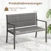COSTWAY Gartenbank Wetterfest 110x 55x 84 cm, 2-Sitzer Produktbild-Vorschau 3