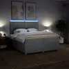 Boxspringbett mit Matratze Hellgrau 200x200 cm Stoff Produktbild-Vorschau 4