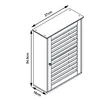 A diagram of a wall-mounted cabinet with dimensions indicated. Anteprima dell’immagine prodotto
