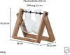 Zwei hängende Stecklings-Vasen aus Glas am Holzgestell – Produktbild-Vorschau 5