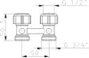 Zweirohrhahnblock Absperrverschr 1/2 AG x 3/4 AG Anteprima dell’immagine prodotto 2