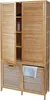 A wooden cabinet with slatted doors and drawers, designed for bathroom storage. Náhľad obrázku produktu