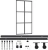 vidaXL Posuvné dveře s kováním ESG sklo a hliník 102x205 cm Náhled obrázku produktu 1