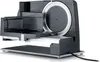 A black and silver electric slicer is shown on a white background. Anteprima dell’immagine prodotto