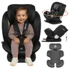 A child sits in a car seat, with additional images showing the car seat's features and accessories. Produktbild-Vorschau