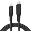 A black charging cable with a Lightning connector on one end and a USB-C connector on the other, shown against a white background. Produktbild-Vorschau