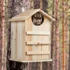 Relaxdays Eulen Nistkasten, Bausatz, Holz, Einflugloch H x Produktbild-Vorschau 2