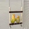 12cm Balançoire Pour Deux Oiseaux, Balançoire En Bois Pour Voir les images du produit 3