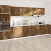A modern kitchen with rustic-themed cabinets and appliances. Anteprima dell’immagine prodotto