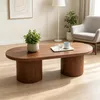 Merax Oval Couchtisch aus MDF, Vintage Design mit Produktbild-Vorschau 1