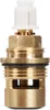 A close-up studio shot of a brass faucet cartridge with a white plastic top. Náhľad obrázku produktu