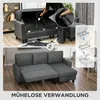 HOMCOM Ecksofa mit Schlaffunktion L-Form 3-Sitzer Sofa und Produktbild-Vorschau 5