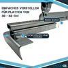 Close-up of a metal adjustable clamp with German instructions. Podgląd zdjęcia produktu