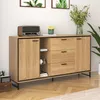 Sideboard - Schwarz/Holz - 3 Schubladen & 16-Farben LED - Produktbild-Vorschau 10