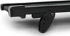 A close-up view of the side of a black treadmill, focusing on the adjustable bracket and frame. Produktbild-Vorschau