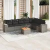 vidaXL 8-tlg. Garten-Sofagarnitur mit Kissen Grau Poly Produktbild-Vorschau 2