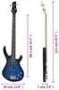 vidaXL E-Bass für Anfänger mit Tasche Blau und Schwarz 4/4 Produktbild-Vorschau 7