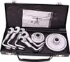 A tool kit for automotive repair, specifically a brake drum puller and drive shaft remover, is displayed inside its open case. Produktbild-Vorschau