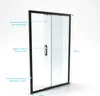 Porte de douche coulissante 140x200 cm - Verre transparent Voir les images du produit 4
