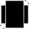 Three black boards with silver frames are arranged diagonally, with the largest one in the center. Produktbild-Vorschau