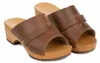 Damen Holzclogs Pantoletten Braun – Bequeme Clogs mit Produktbild-Vorschau 1