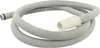A coiled gray corrugated hose with white connectors on a white background. Produktbild-Vorschau